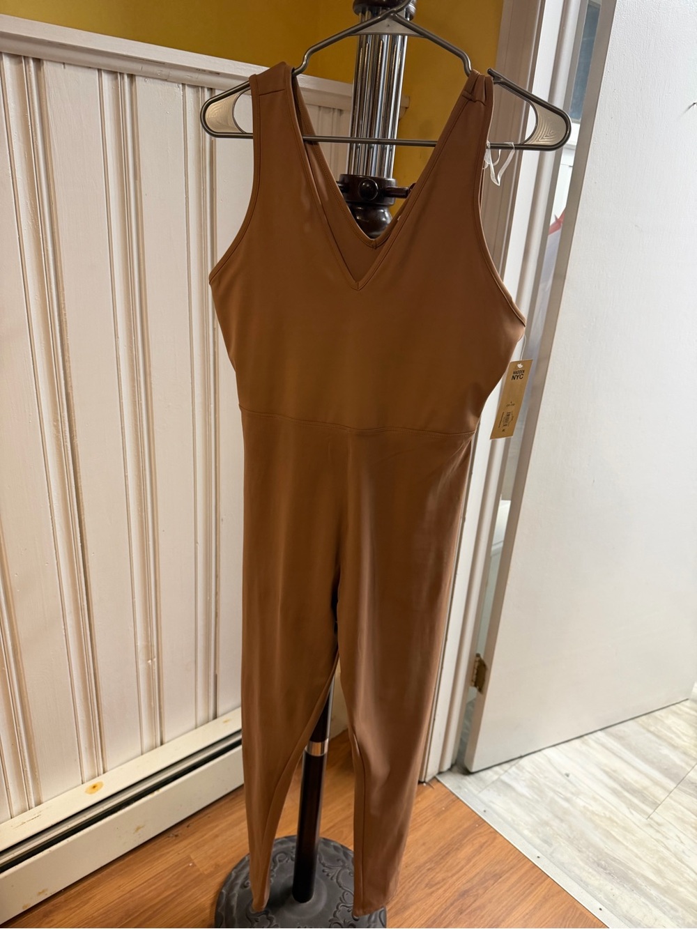 Sleeveless V-Neck Brown Jumpsuit